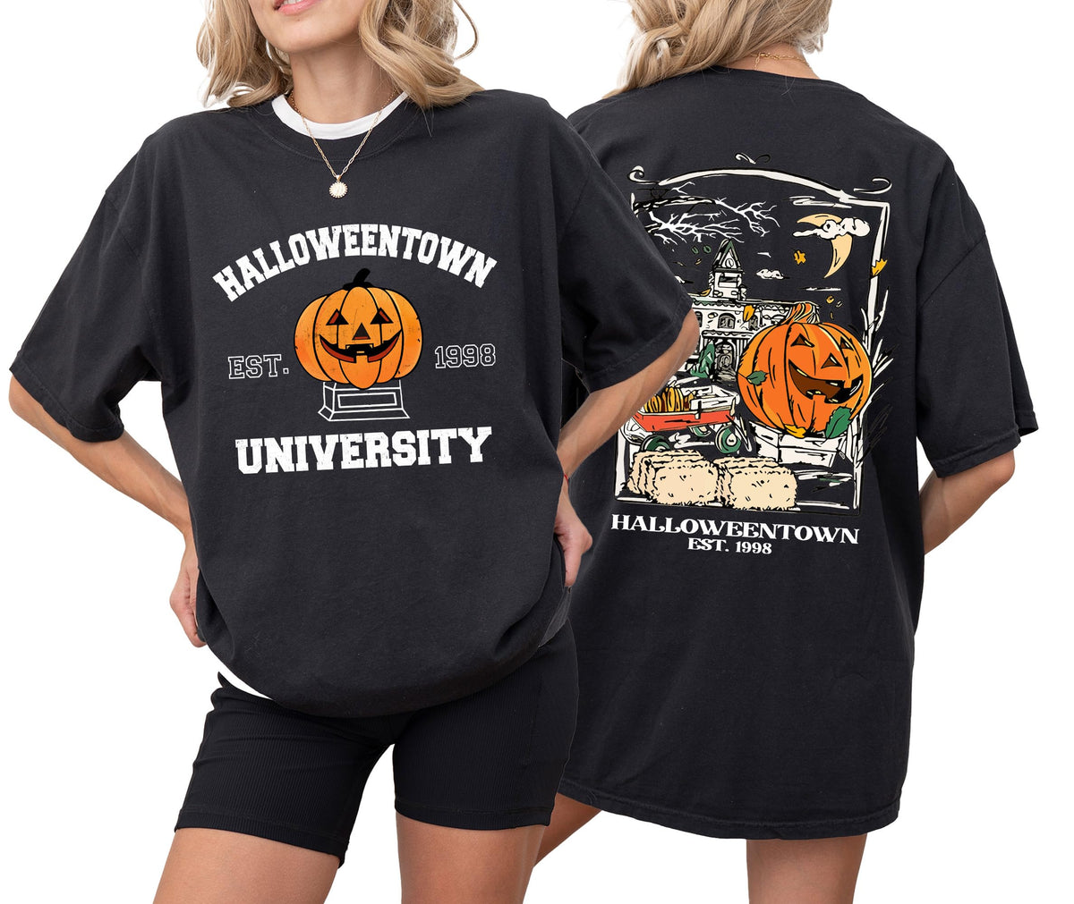 Halloweentown University T-Shirt – Double-Sided Halloween Campus Graphic Tee – Cozy Unisex Fall Shirt
