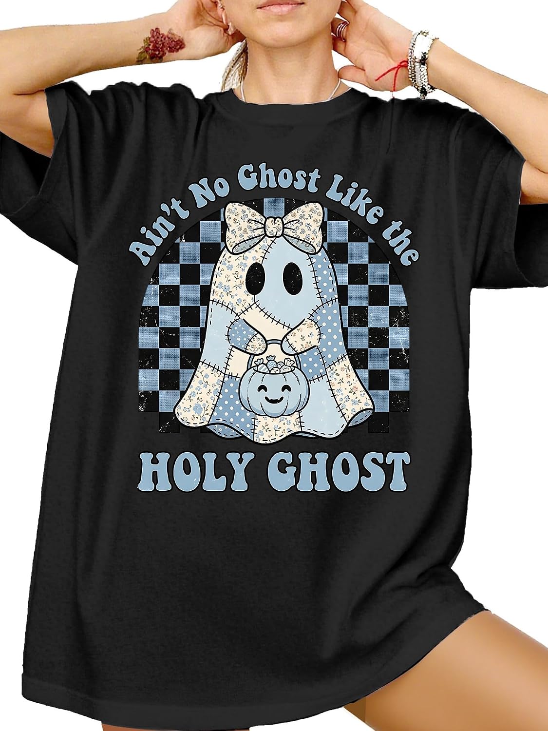 Halloween Shirt Cute Ghost T Shirts Women Graphic Tees Fall Tops