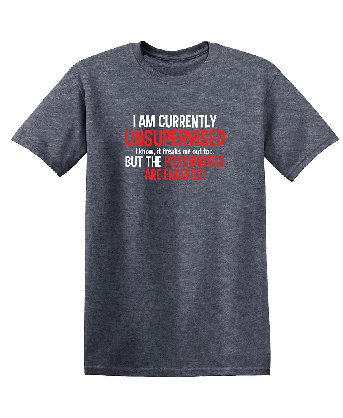 I'm Currently Unsupervised Novelty Graphic Sarcastic Humorous Mens Funny T Shirt