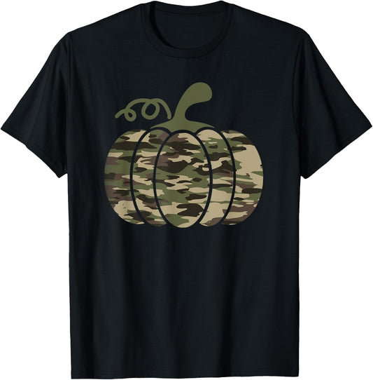 Pumpkin Camo Military Tactical Halloween Costume Autumn Fall T-Shirt