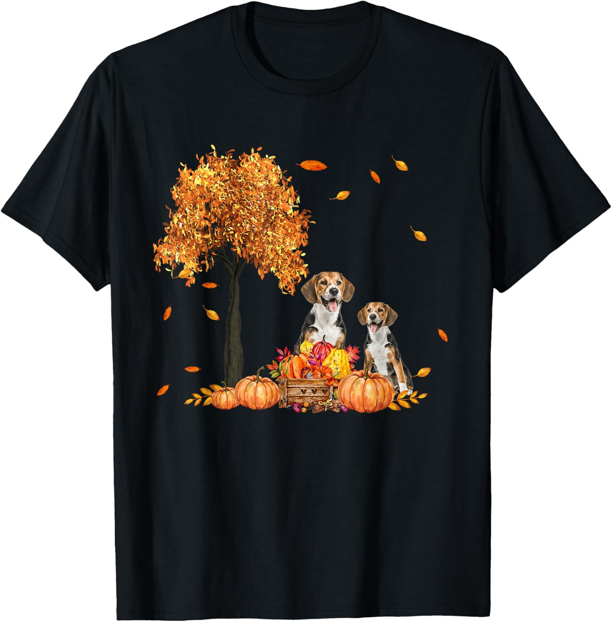 Beagle Autumn Leaf Fall Dog Lover Thanksgiving Halloween T-Shirt