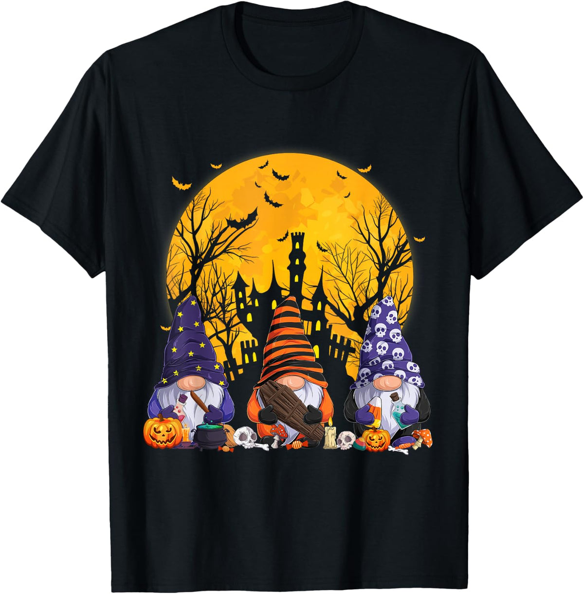 Gnome Witch Halloween Pumpkin Autumn Fall Holiday 2026 T-Shirt