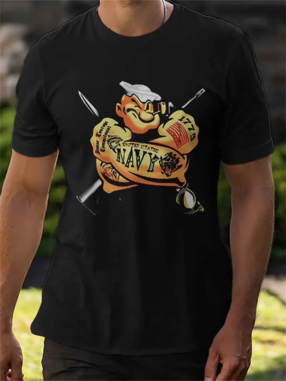 Men's Graphic Tee, Unisex Performance Cotton Short Sleeve Tops, Funny Graphic Tees Gifts T-Shirt Black A 3XL