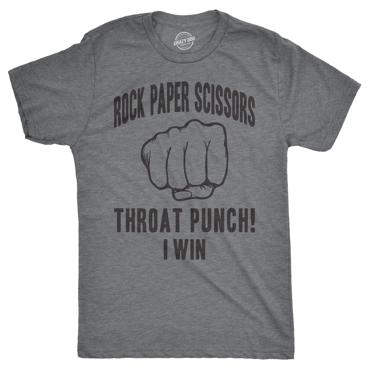Mens Rock Paper Scissors Throat Punch T shirt Funny Sarcastic Hilarious Novelty Graphic Tees
